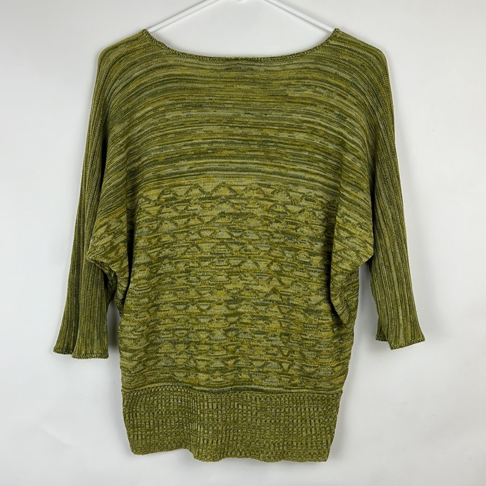 212 NEW YORK sweater shirt heathered green dolman 1/2 sleeve (size unkno… - Picture 5 of 6